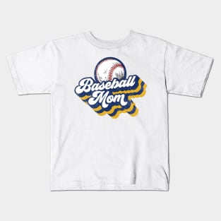 Retro Baseball Mom Mother's Day Kids T-Shirt